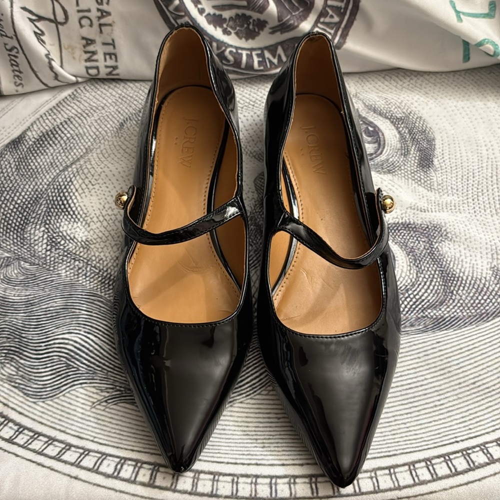J.Crew Mary Jane Flats with gold buttons. Size 6.5. GUC - Picture 6 of 7